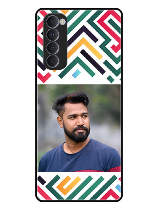 Custom Oppo Reno 4 Pro Personalized Glass Phone Case - Colorful Maze Pattern Design
