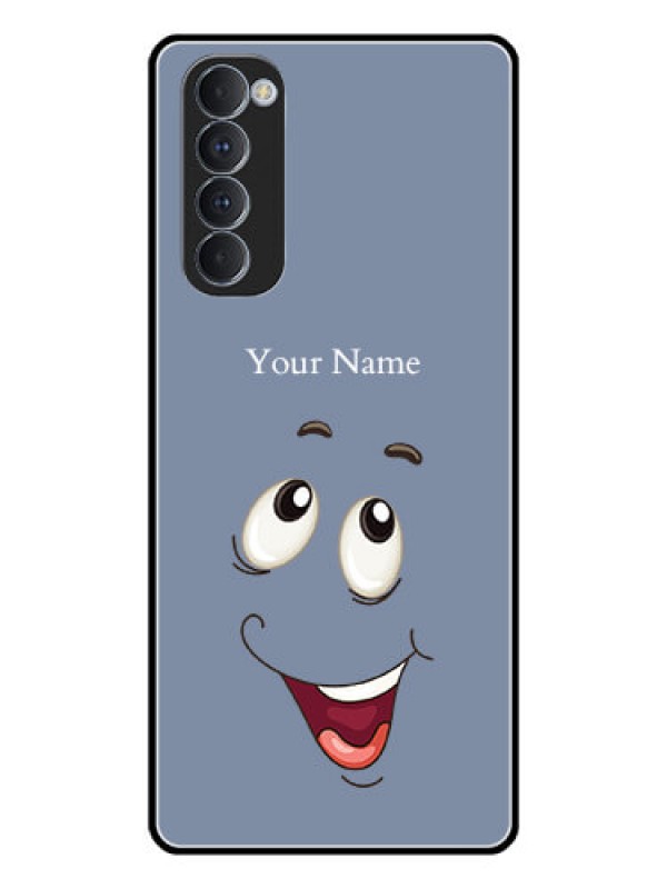 Custom Oppo Reno 4 Pro Photo Printing on Glass Case - Laughing Cartoon Face Design