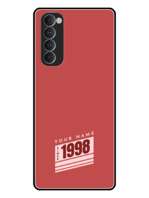 Custom Oppo Reno 4 Pro Custom Glass Phone Case - Red custom year of birth Design