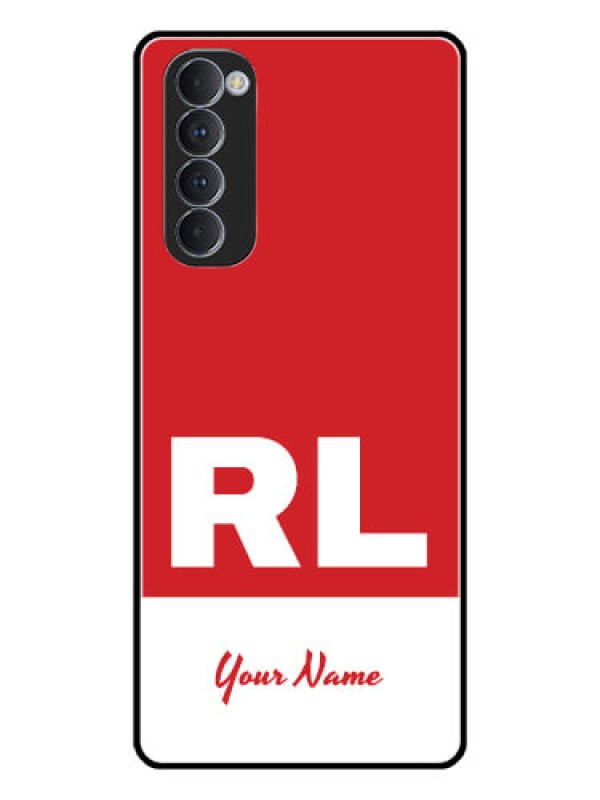 Custom Oppo Reno 4 Pro Personalized Glass Phone Case - dual tone custom text Design