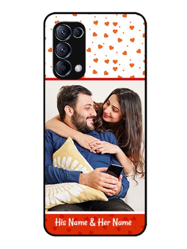 Custom Reno 5 Pro 5G Custom Glass Phone Case  - Orange Love Symbol Design