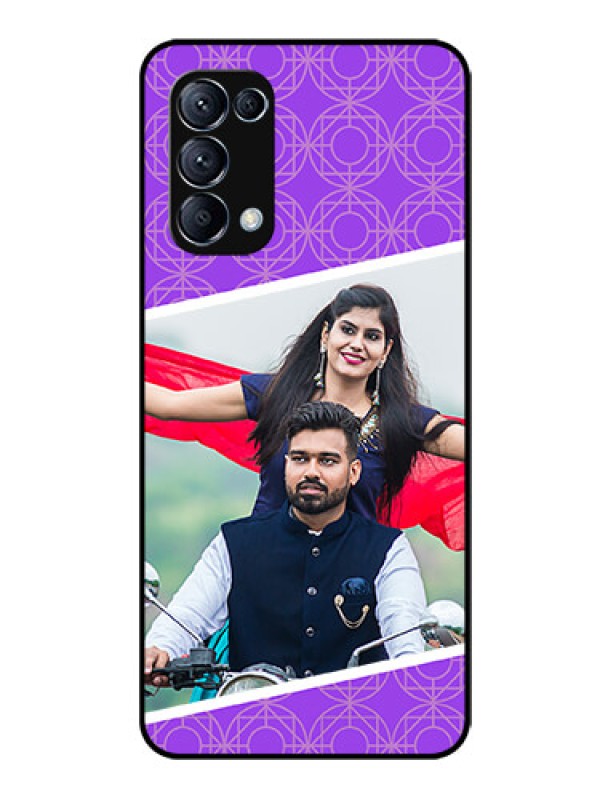 Custom Reno 5 Pro 5G Custom Glass Phone Case  - Violet Pattern Design