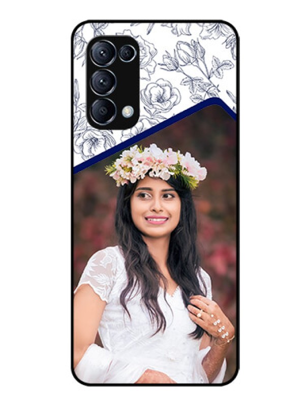 Custom Reno 5 Pro 5G Personalized Glass Phone Case  - Premium Floral Design