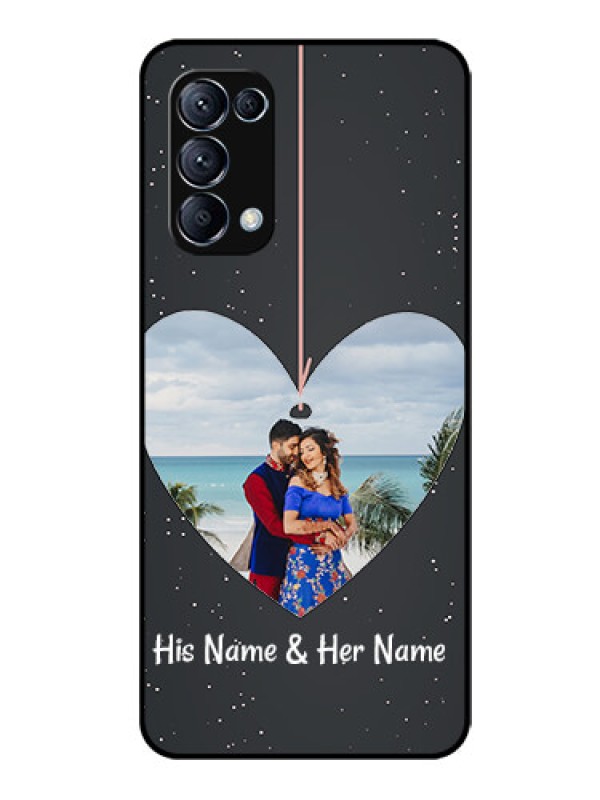 Custom Reno 5 Pro 5G Custom Glass Phone Case  - Hanging Heart Design