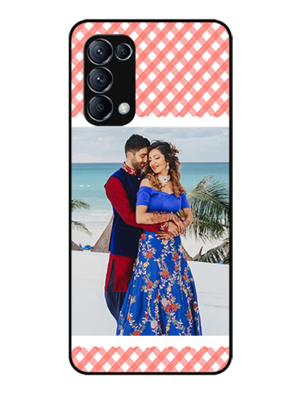 Custom Reno 5 Pro 5G Personalized Glass Phone Case  - Pink Pattern Design