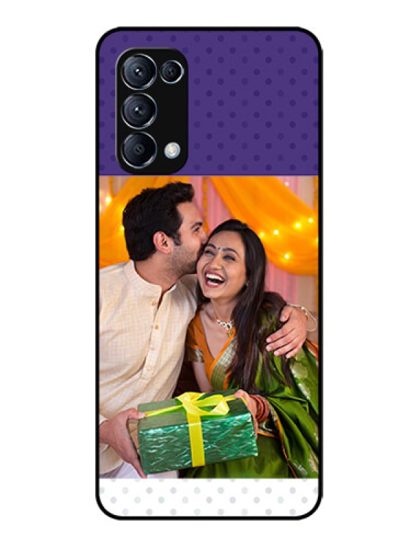Custom Reno 5 Pro 5G Personalized Glass Phone Case  - Violet Pattern Design