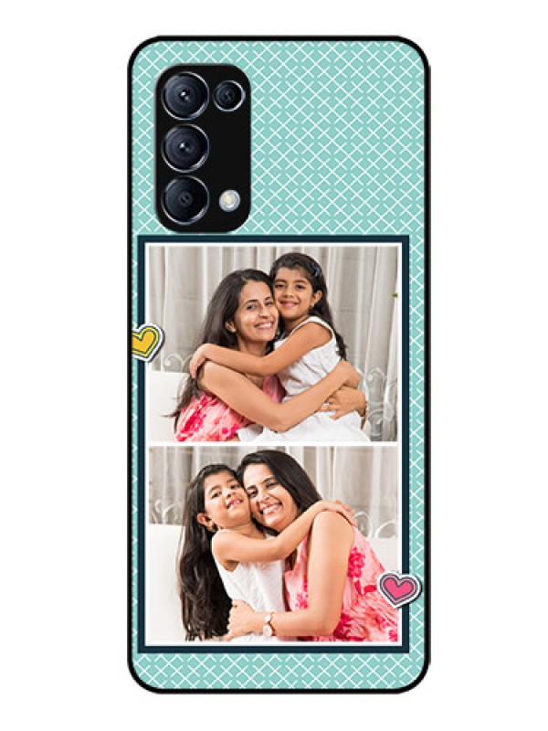 Custom Reno 5 Pro 5G Custom Glass Phone Case  - 2 Image Holder with Pattern Design