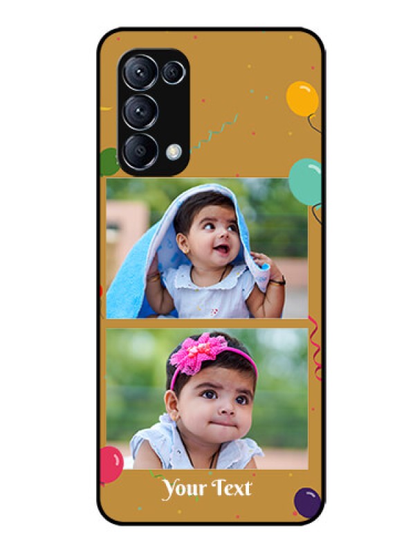 Custom Reno 5 Pro 5G Personalized Glass Phone Case  - Image Holder with Birthday Celebrations Design