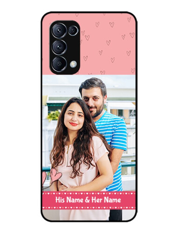 Custom Reno 5 Pro 5G Personalized Glass Phone Case  - Love Design Peach Color
