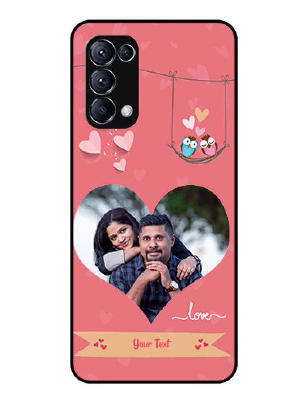 Custom Reno 5 Pro 5G Personalized Glass Phone Case  - Peach Color Love Design 