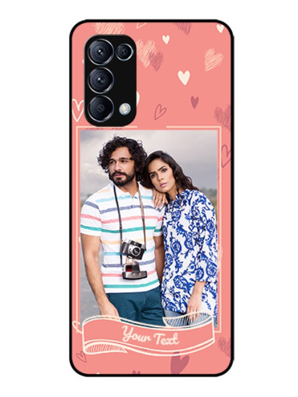 Custom Reno 5 Pro 5G Custom Glass Phone Case  - Love doodle art Design