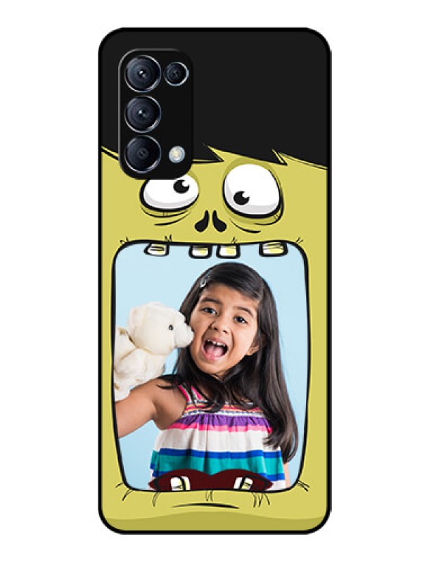 Custom Reno 5 Pro 5G Personalized Glass Phone Case  - Cartoon monster back case Design