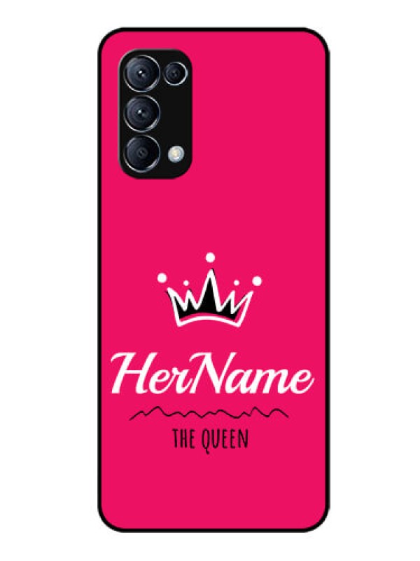 Custom Reno 5 Pro 5G Glass Phone Case Queen with Name