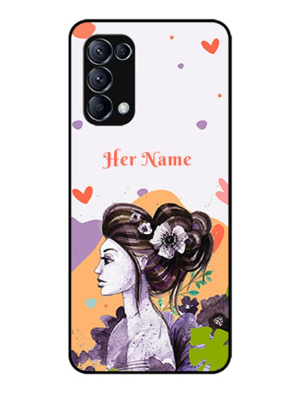 Custom Oppo Reno 5 Pro 5G Personalized Glass Phone Case - Woman And Nature Design
