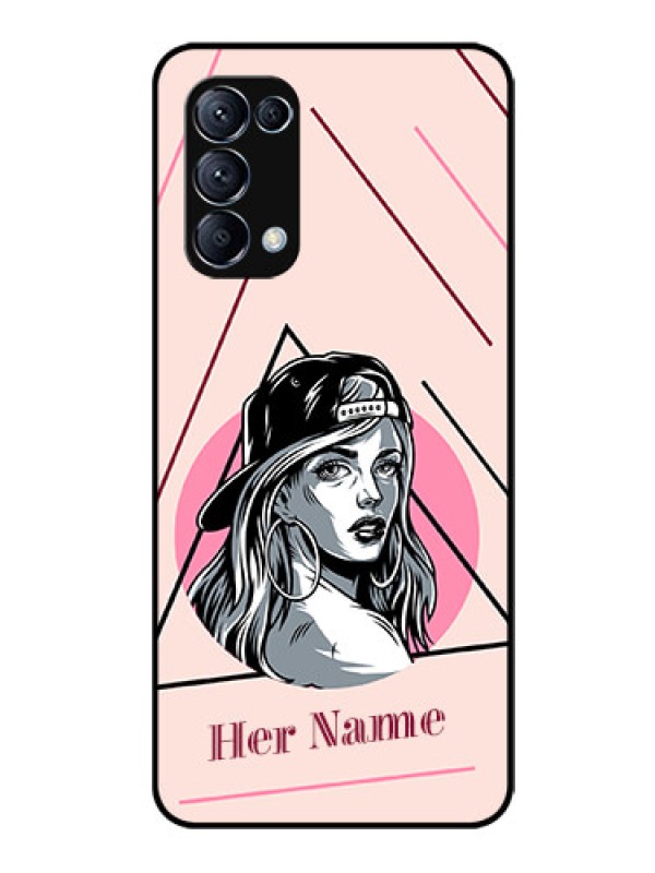 Custom Oppo Reno 5 Pro 5G Personalized Glass Phone Case - Rockstar Girl Design