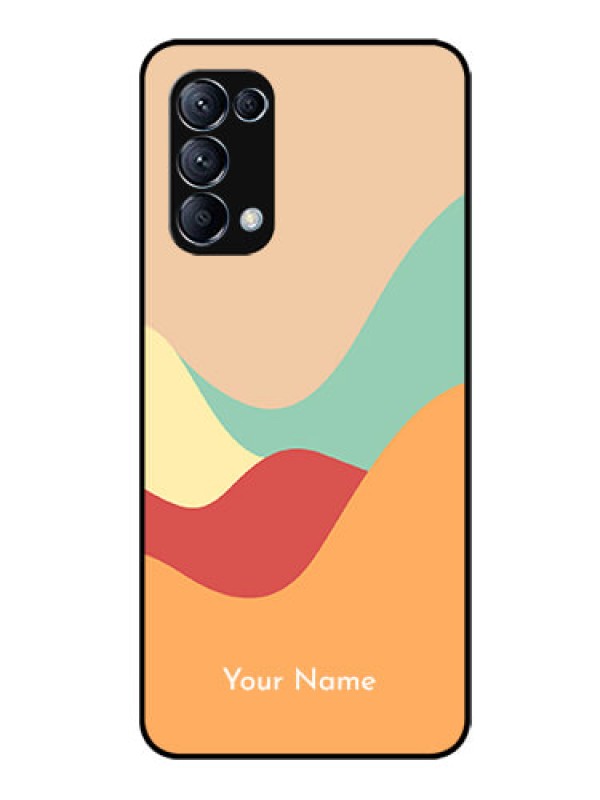 Custom Oppo Reno 5 Pro 5G Personalized Glass Phone Case - Ocean Waves Multi-colour Design