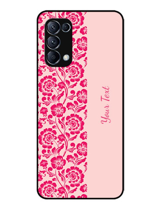Custom Oppo Reno 5 Pro 5G Custom Glass Phone Case - Attractive Floral Pattern Design