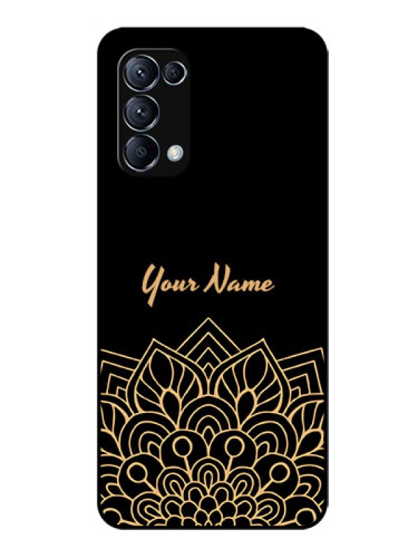 Custom Oppo Reno 5 Pro 5G Custom Glass Phone Case - Golden mandala Design