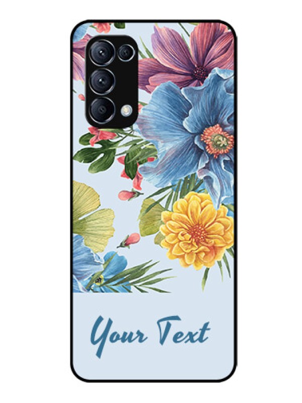 Custom Oppo Reno 5 Pro 5G Custom Glass Mobile Case - Stunning Watercolored Flowers Painting Design