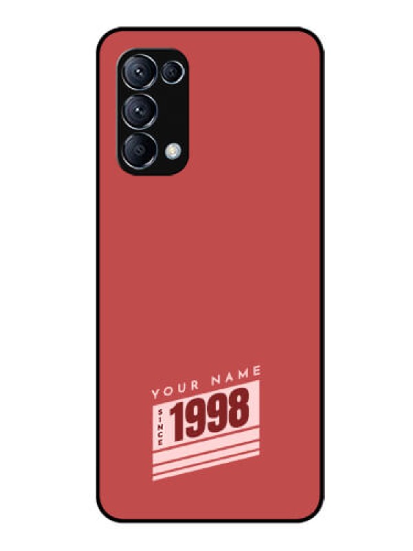 Custom Oppo Reno 5 Pro 5G Custom Glass Phone Case - Red custom year of birth Design