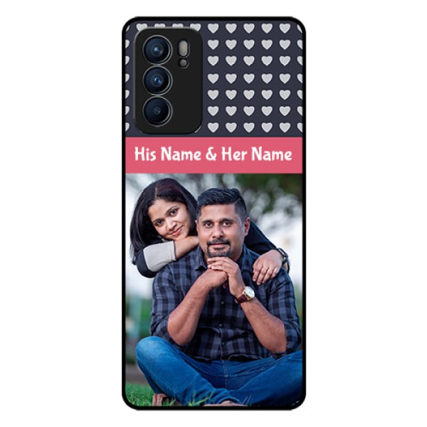 Reno 6 5G Custom Glass Mobile Case - Love Symbols Design