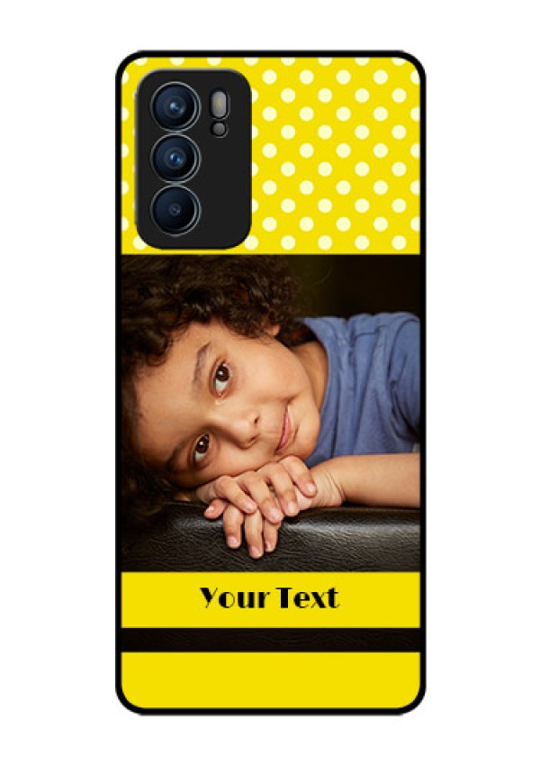 Reno 6 5G Custom Glass Phone Case - Bright Yellow Case Design