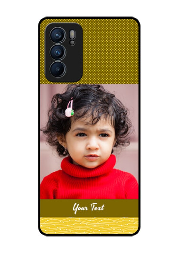 Reno 6 5G Custom Glass Phone Case - Simple Green Color Design