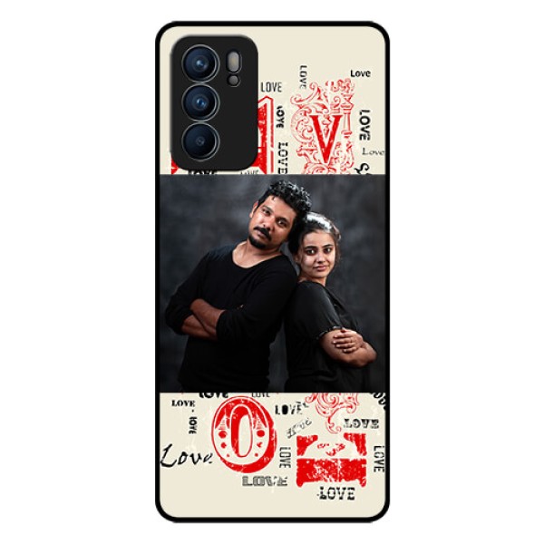 Reno 6 5G Photo Printing on Glass Case - Trendy Love Design Case Reno 6 5G Photo Printing on Glass Case - Trendy Love Design Case