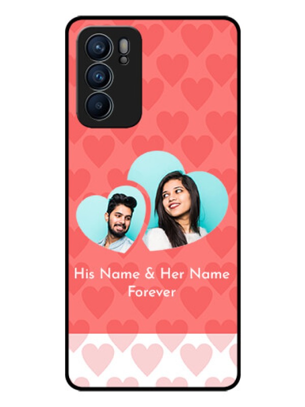 Custom Reno 6 5G Personalized Glass Phone Case - Couple Pic Upload Design