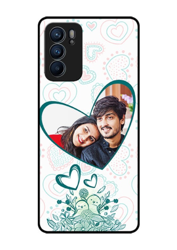Reno 6 5G Photo Printing on Glass Case - Premium Couple Design