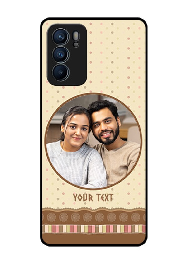 Reno 6 5G Custom Glass Mobile Case - Brown Dotted Mobile Case Design