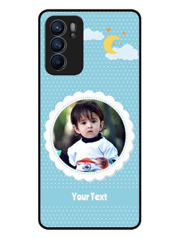 Custom Reno 6 5G Personalised Glass Phone Case - Violet Pattern Design