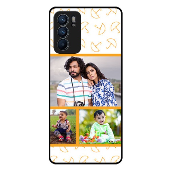 Reno 6 5G Custom Glass Mobile Case - Yellow Pattern Design