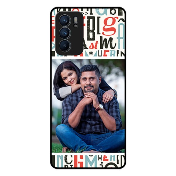 Reno 6 5G Personalized Glass Phone Case - Alphabet Design