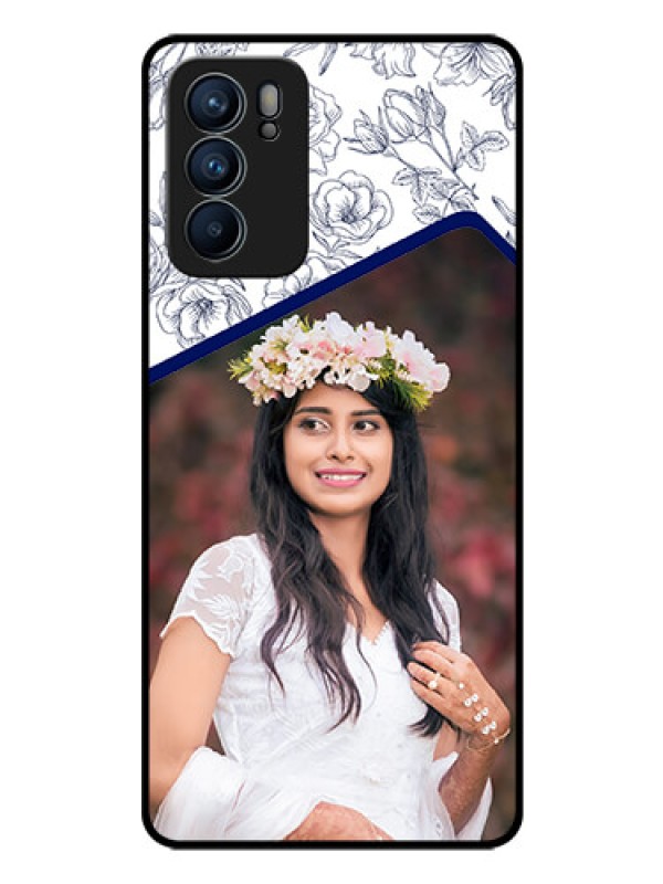 Custom Reno 6 5G Personalized Glass Phone Case - Premium Floral Design