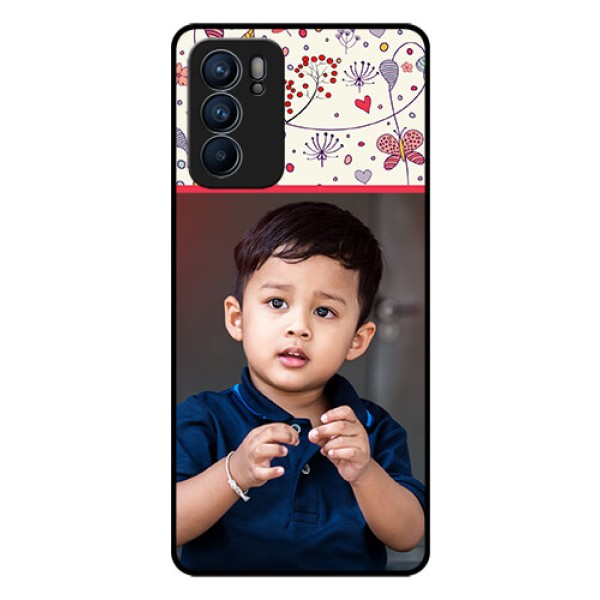 Reno 6 5G Custom Glass Mobile Case - Premium Floral Design