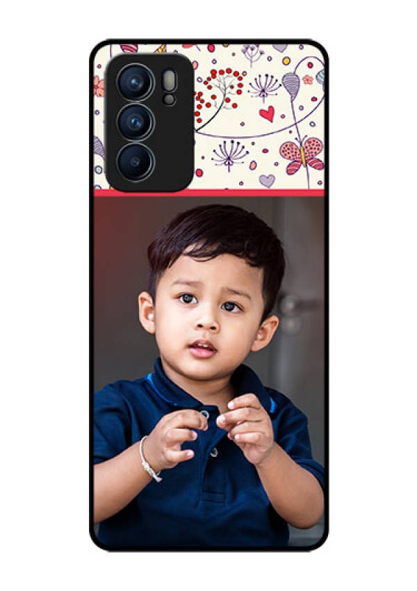 Reno 6 5G Custom Glass Mobile Case - Premium Floral Design