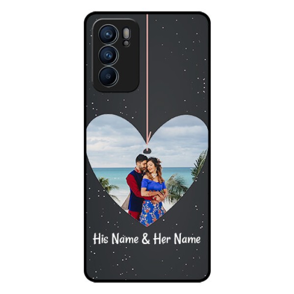 Reno 6 5G Custom Glass Phone Case - Hanging Heart Design