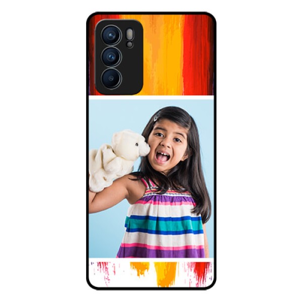Reno 6 5G Personalized Glass Phone Case - Multi Color Design