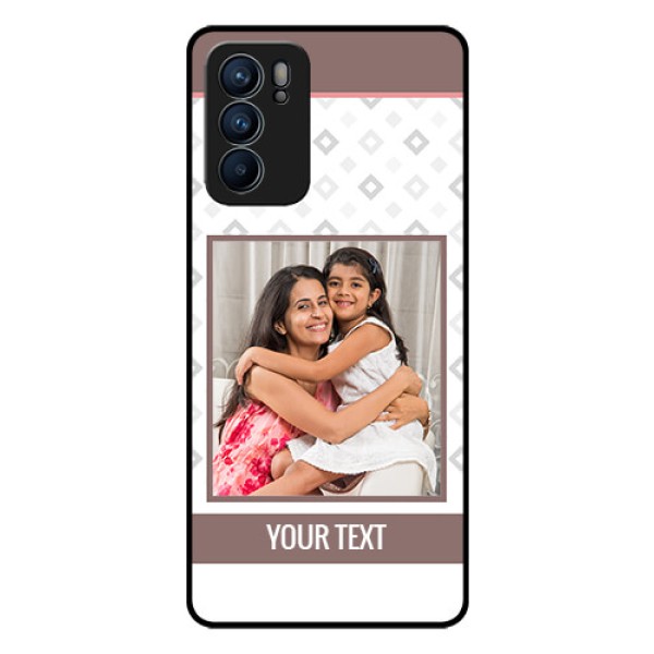 Reno 6 5G Photo Printing on Glass Case - Simple Diamond Design Reno 6 5G Photo Printing on Glass Case - Simple Diamond Design