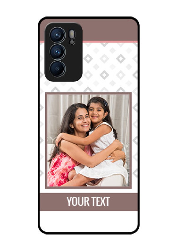 Reno 6 5G Photo Printing on Glass Case - Simple Diamond Design
