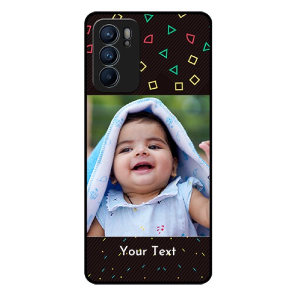 Reno 6 5G Custom Glass Phone Case - with confetti birthday design Reno 6 5G Custom Glass Phone Case - with confetti birthday design