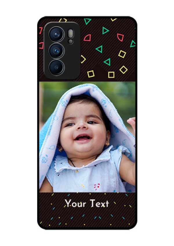 Reno 6 5G Custom Glass Phone Case - with confetti birthday design