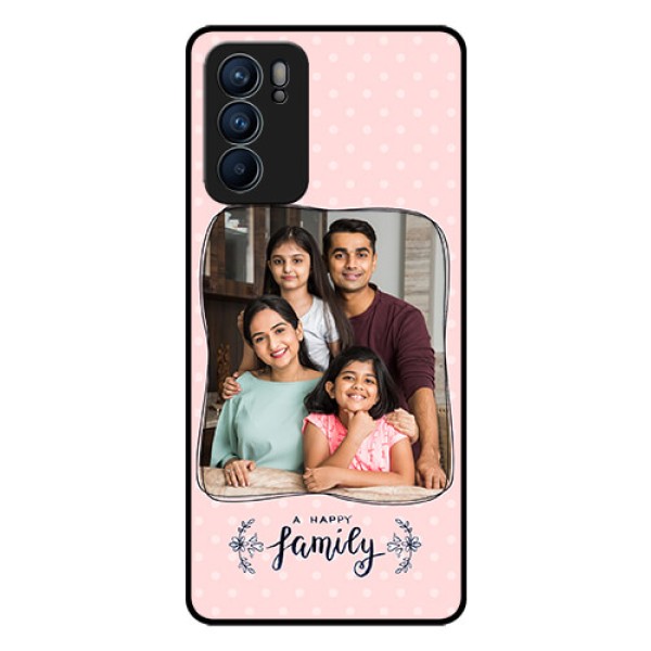 Reno 6 5G Custom Glass Phone Case - Family with Dots Design Reno 6 5G Custom Glass Phone Case - Family with Dots Design