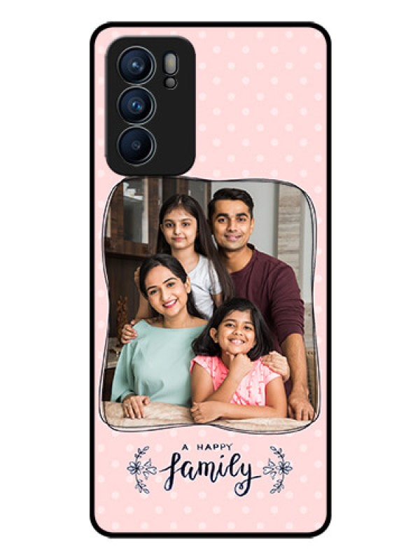 Custom Reno 6 5G Custom Glass Phone Case - Family with Dots Design