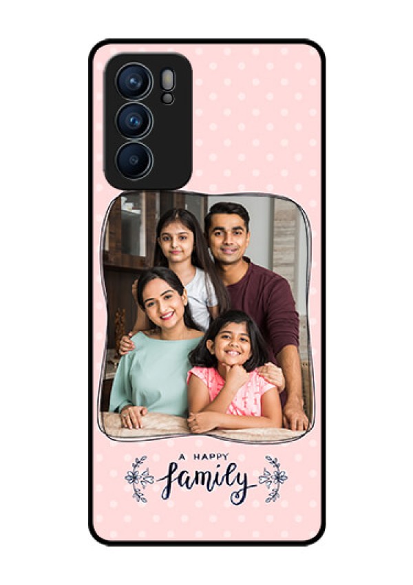 Reno 6 5G Custom Glass Phone Case - Family with Dots Design