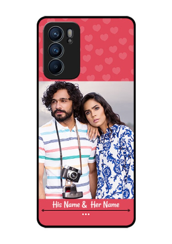 Reno 6 5G Photo Printing on Glass Case - Simple Love Design