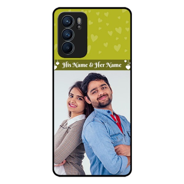 Reno 6 5G Custom Glass Phone Case - You & Me Heart Design
