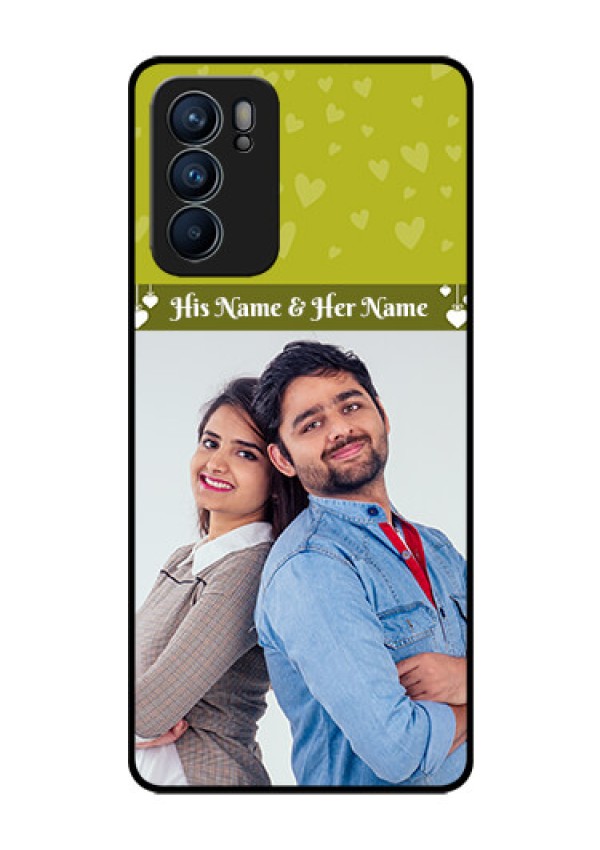 Reno 6 5G Custom Glass Phone Case - You & Me Heart Design