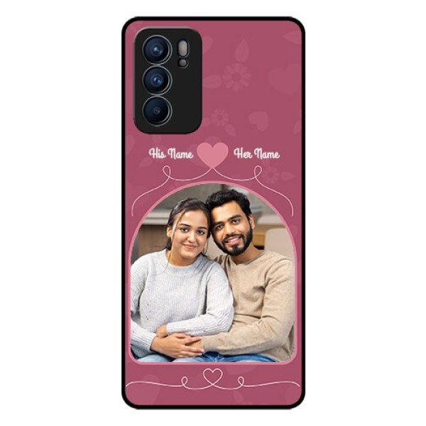 Reno 6 5G Photo Printing on Glass Case - Love Floral Design